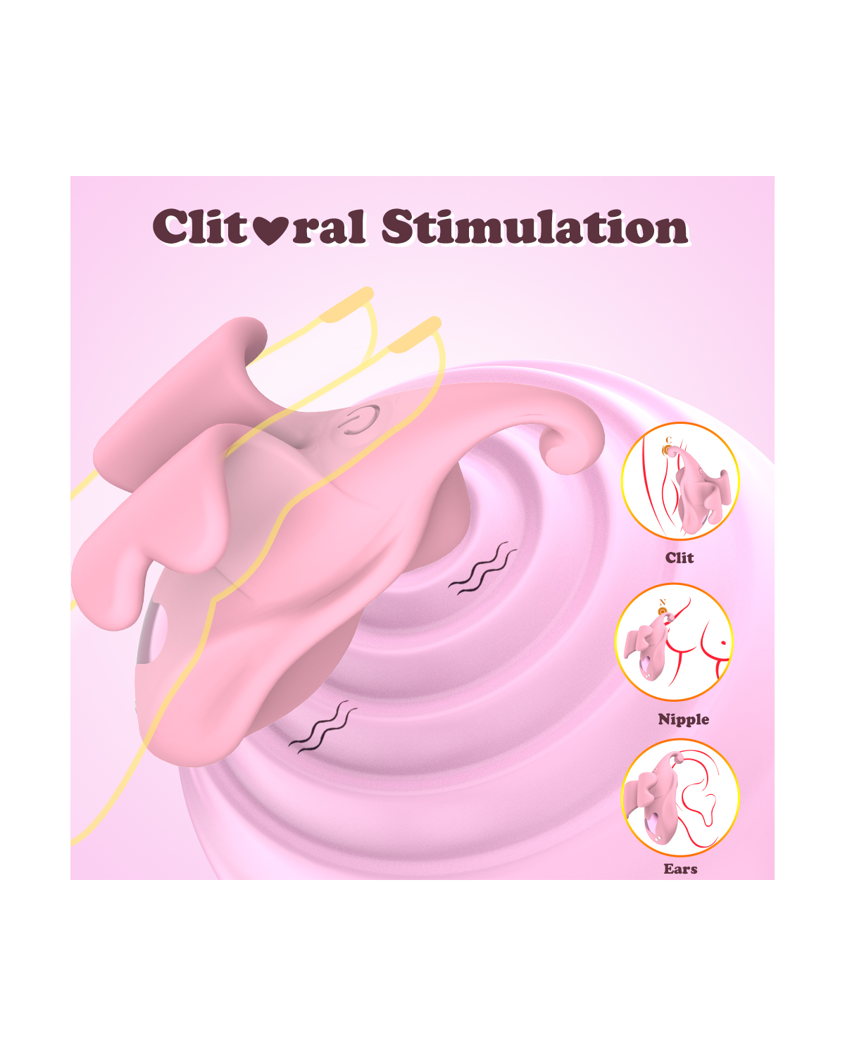 DreamWear2 pink wearable butterfly vibrator, alternate view 2