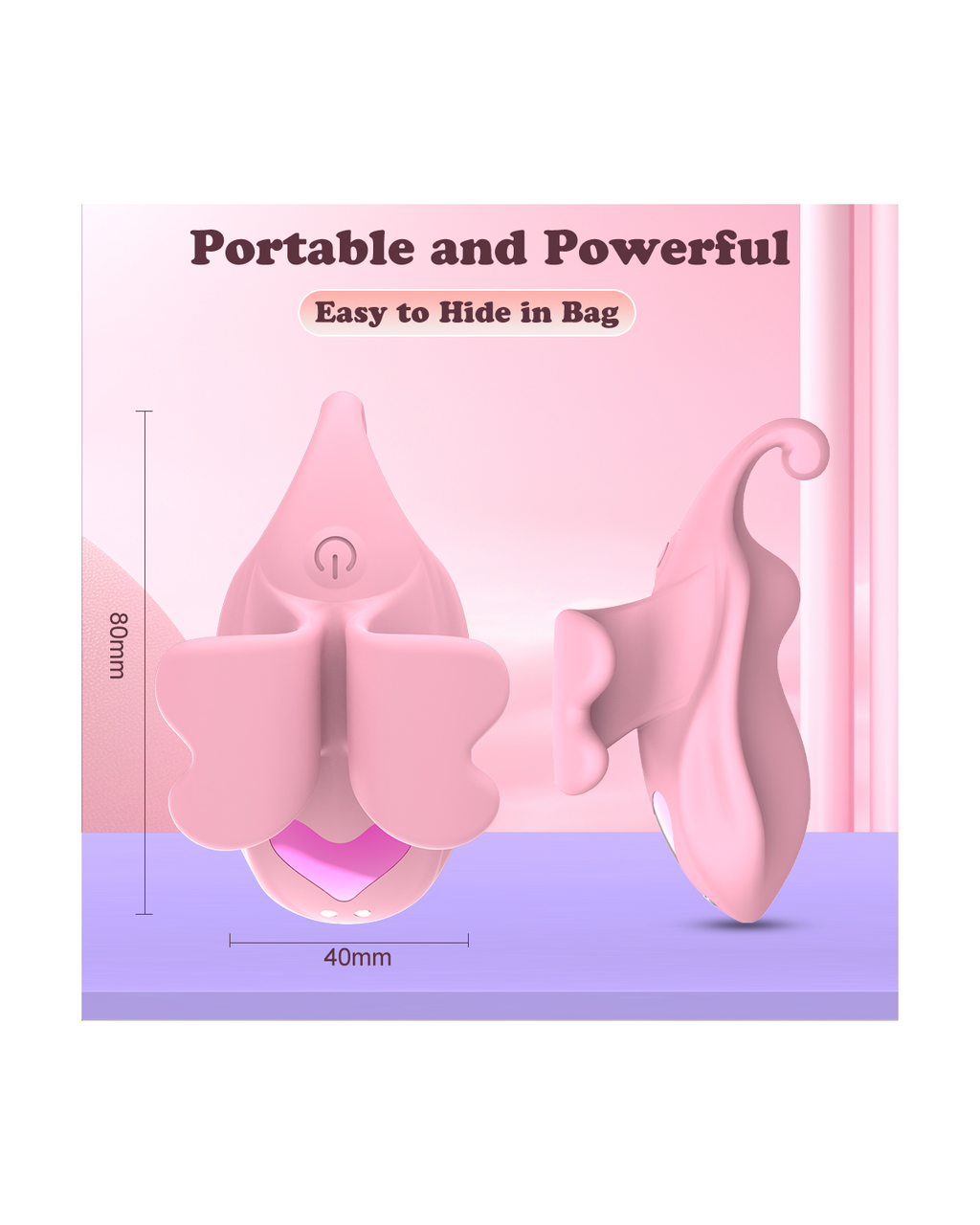 DreamWear2 pink wearable butterfly vibrator, alternate view 4