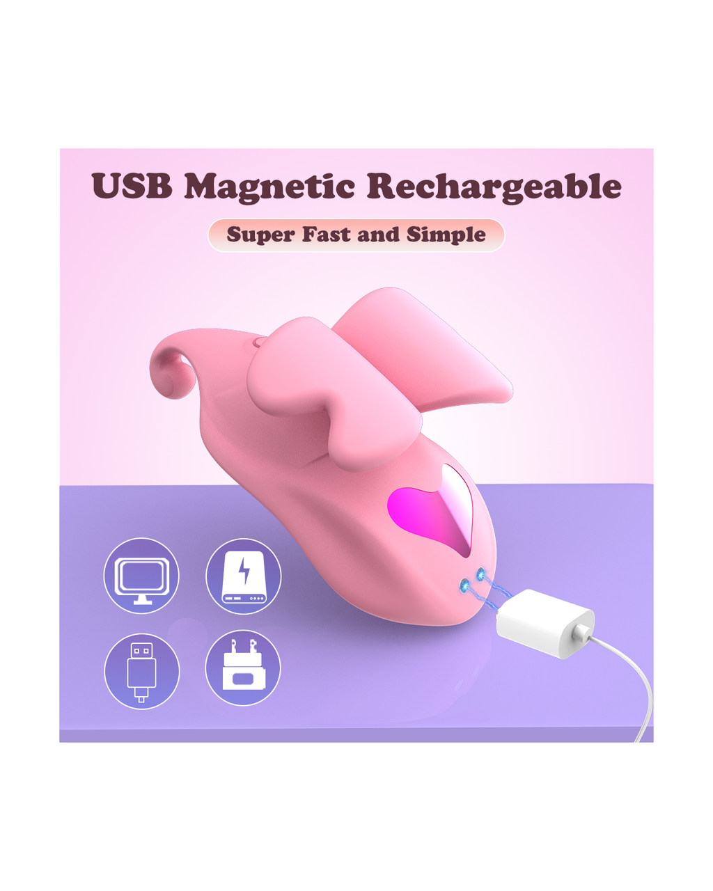 DreamWear2 pink wearable butterfly vibrator, alternate view 5