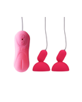 Rosette silicone bust massager, front view Rose Pink