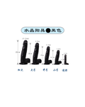 CrystalRod clear TPE dildo in Black, front view