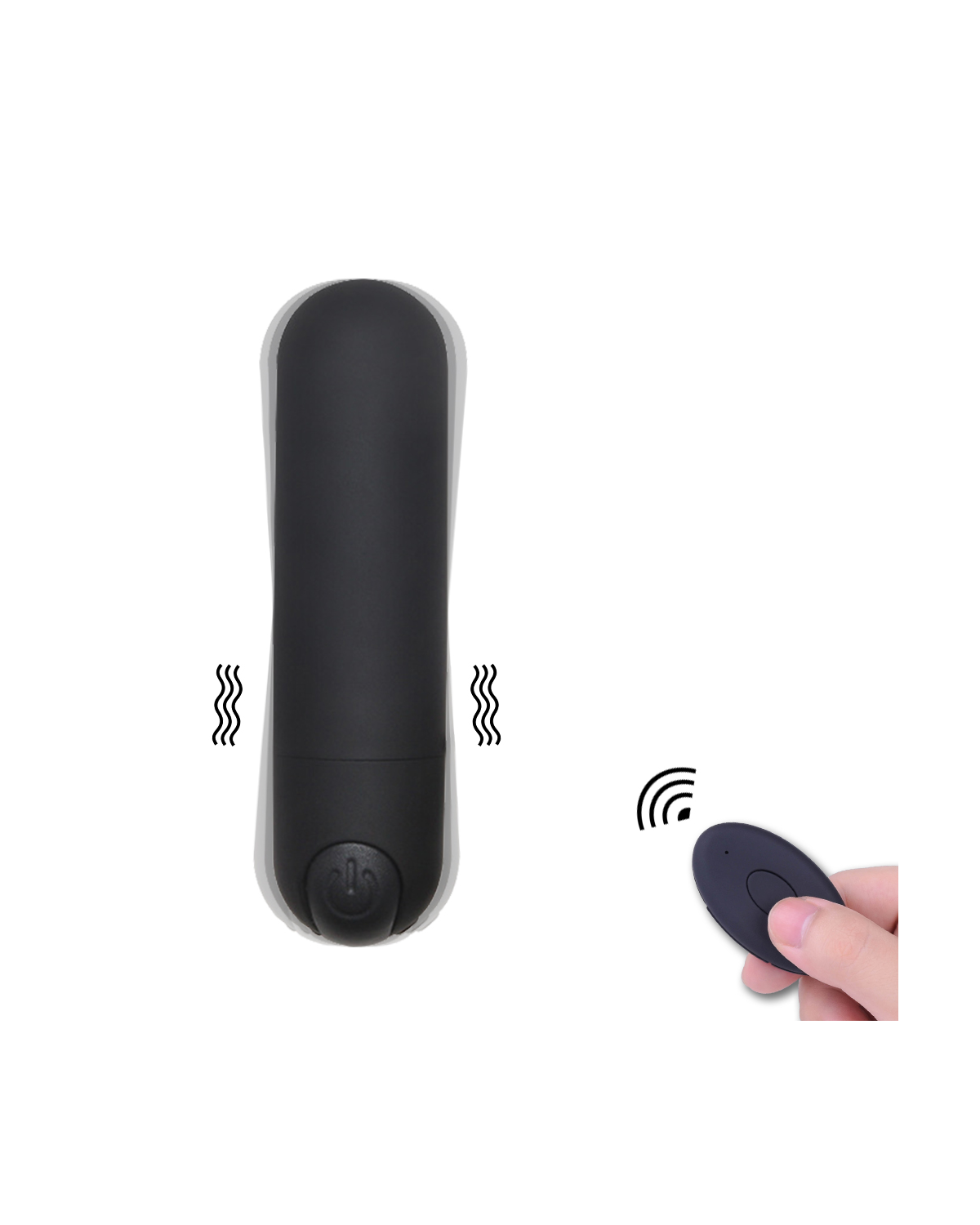 RemoteBullet black remote-control bullet vibrator, alternate view 2