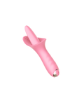 SilkTongue silicone vibrator, front view Pink