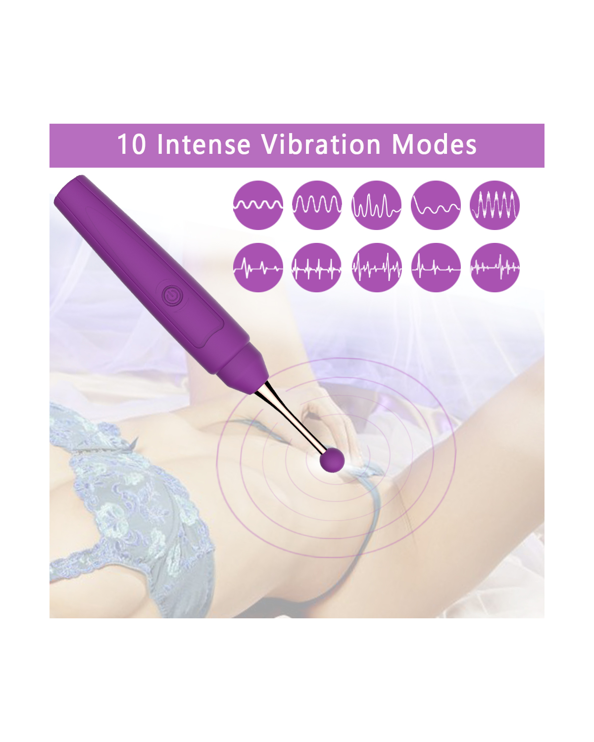 Gel-tip 10-frequency clit stimulator, alternate view 2