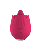 RoseTongue rose pink tulip tongue vibrator, front view