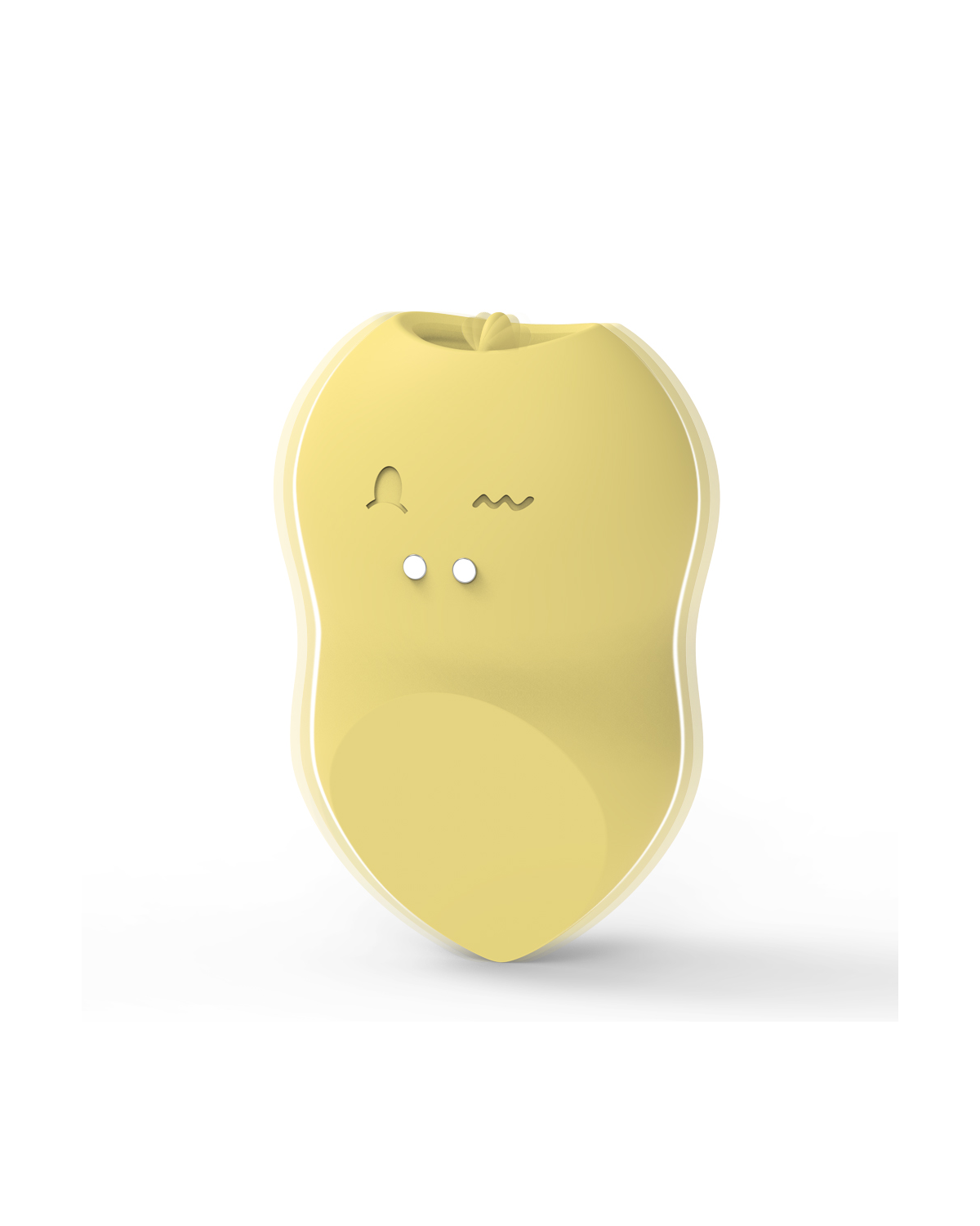 Lipette beauty-egg licking vibrator, front view Yellow